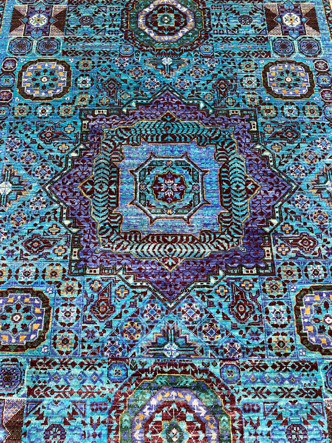 Indigo, Blue 5x7 ft Hand Knotted Turkish Ottoman, Mamluk Rug - Afghan Wool Rug - Area Rug For Bedroom, Dining - Kitchen Rug - Office Rug-San Francisco Rugs--San Francisco Rugs