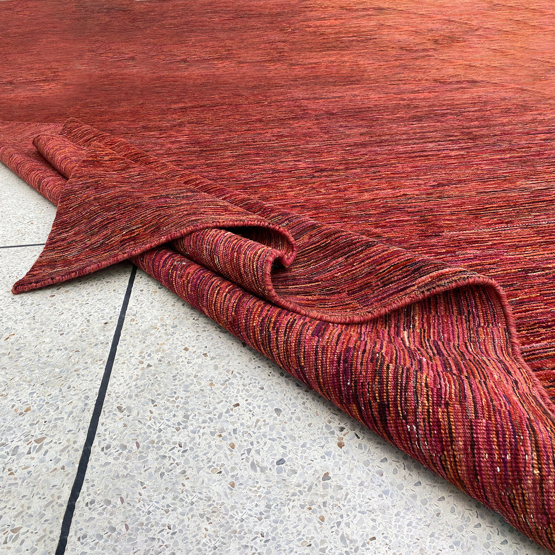 12x14 RED MODERN AFGHAN GABBEH HAND KNOTTED RUG-San Francisco Rugs--San Francisco Rugs