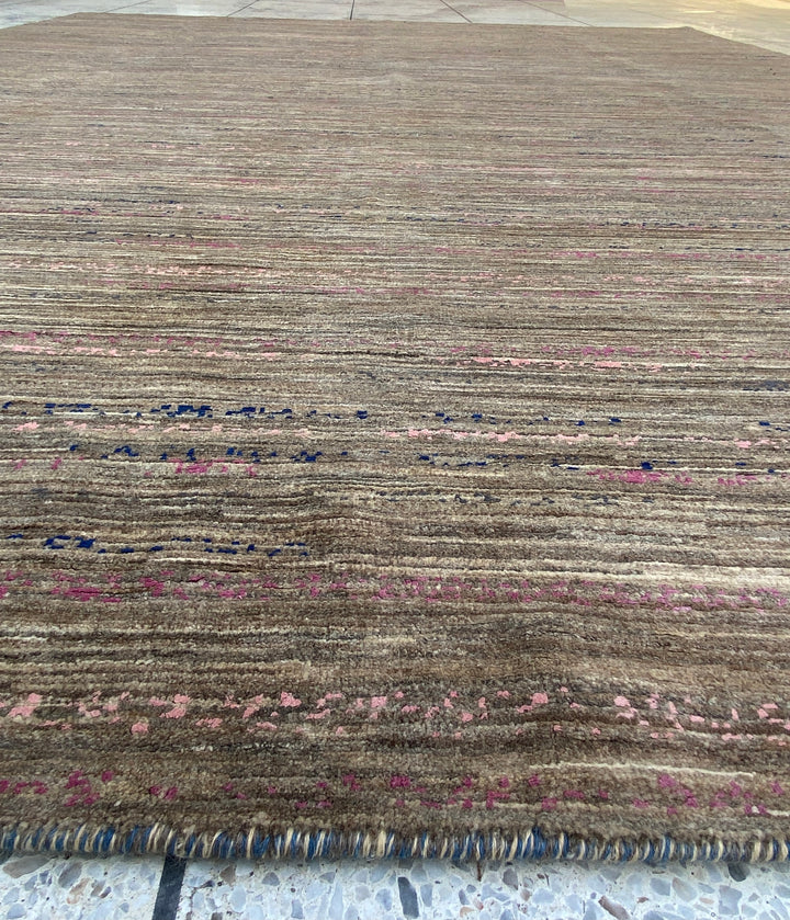 10x14 NATURAL BROWN MODERN HAND KNOTTED RUG-San Francisco Rugs--San Francisco Rugs