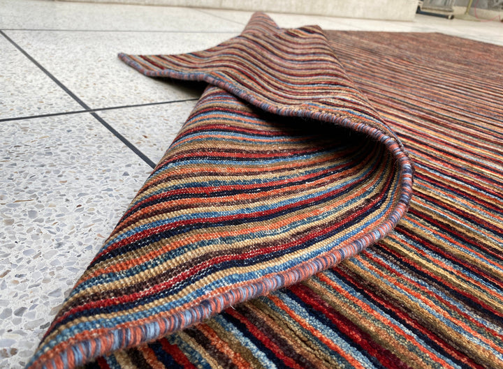 8X10 MULTICOLOR STRIPED HAND KNOTTED RUG-San Francisco Rugs--San Francisco Rugs