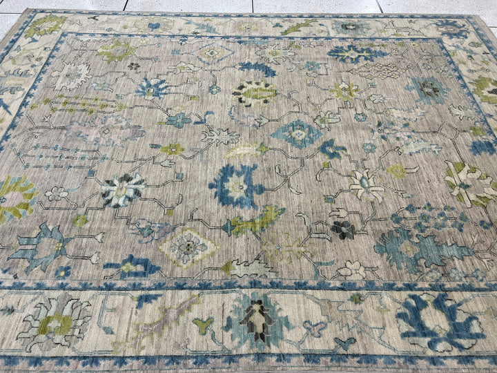 8X10 MUTED GRAY TURKISH OUSHAK HAND KNOTTED RUG-San Francisco Rugs--San Francisco Rugs