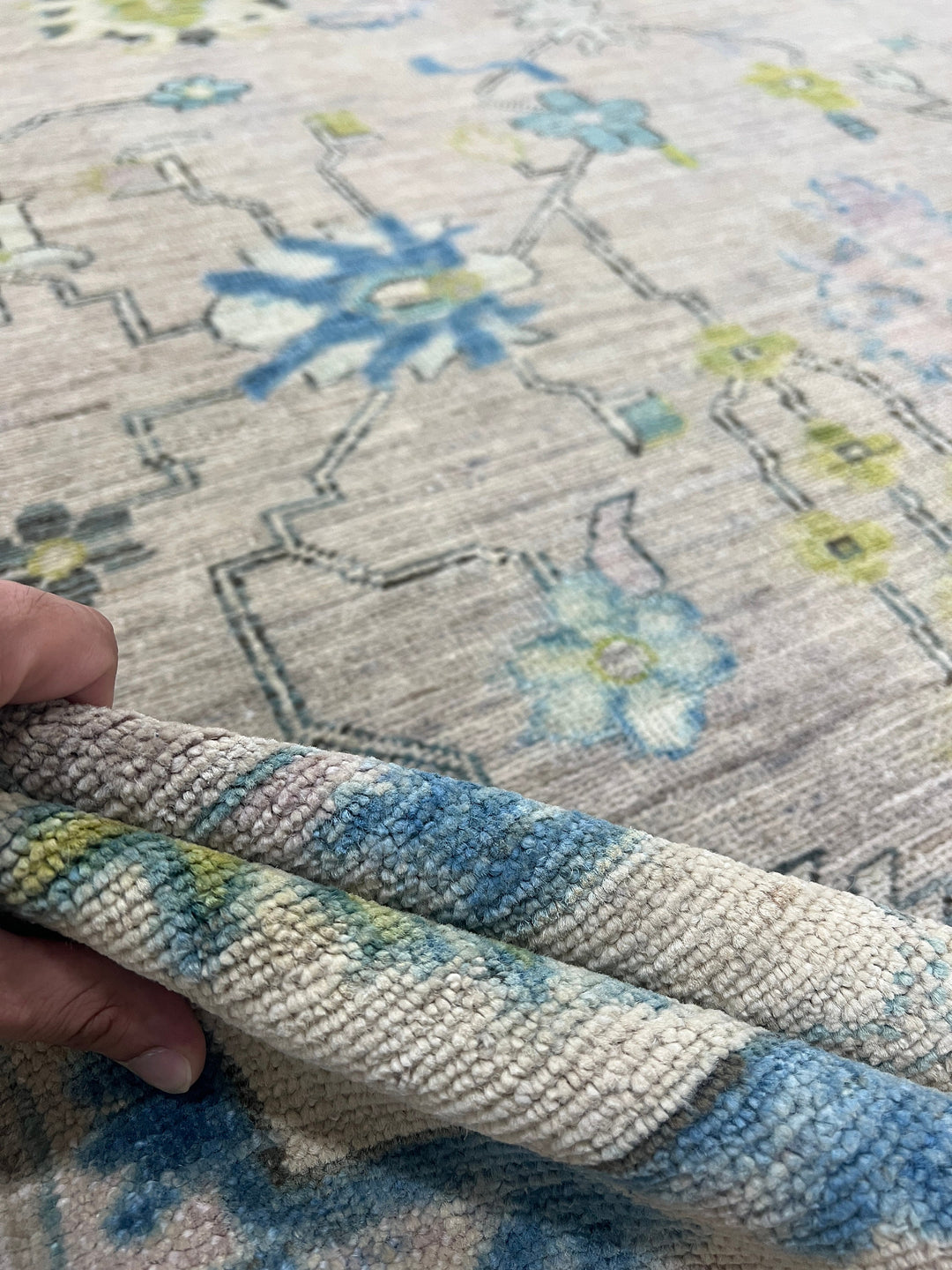 8X10 MUTED GRAY TURKISH OUSHAK HAND KNOTTED RUG-San Francisco Rugs--San Francisco Rugs