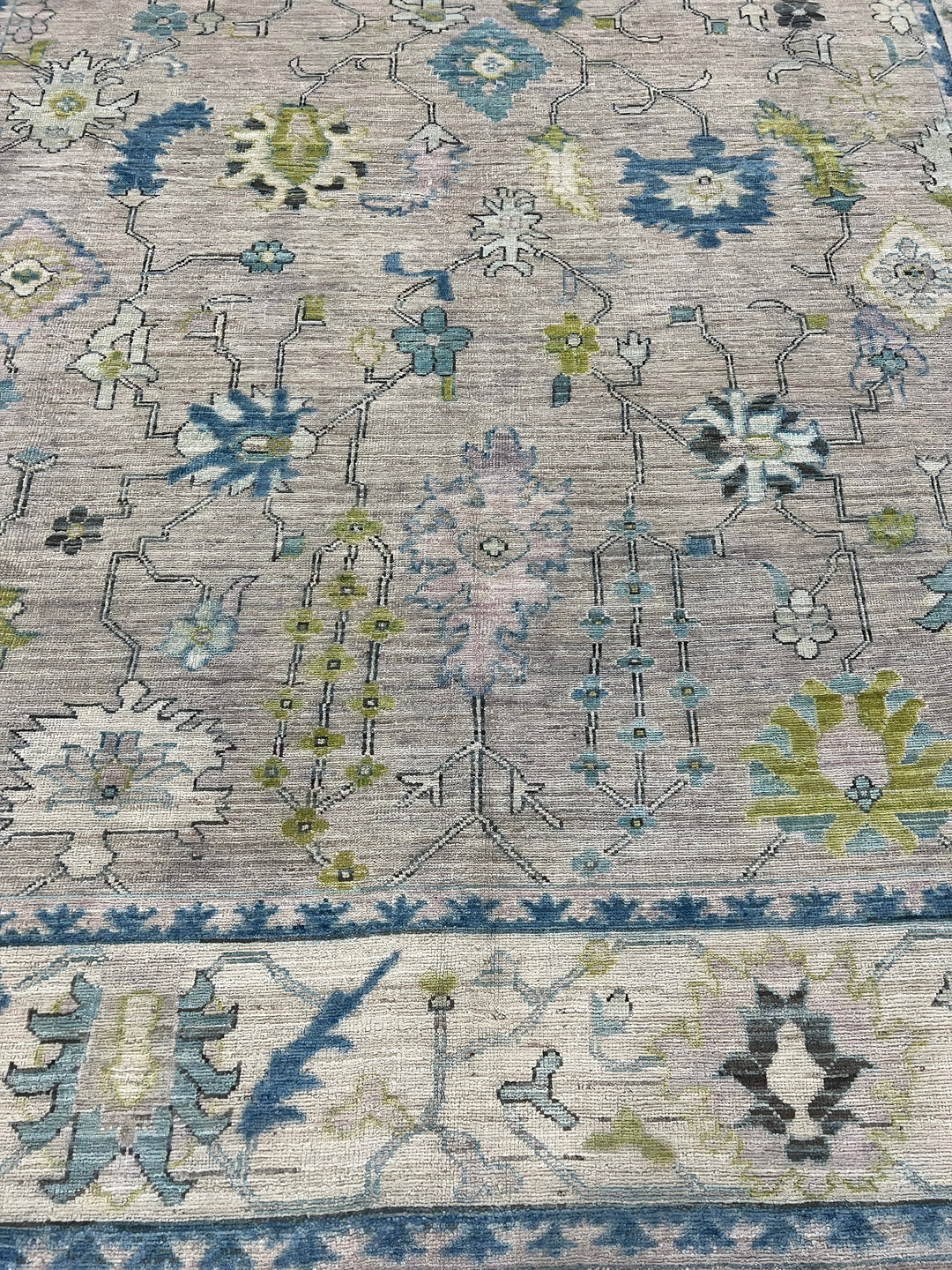 8X10 MUTED GRAY TURKISH OUSHAK HAND KNOTTED RUG-San Francisco Rugs--San Francisco Rugs