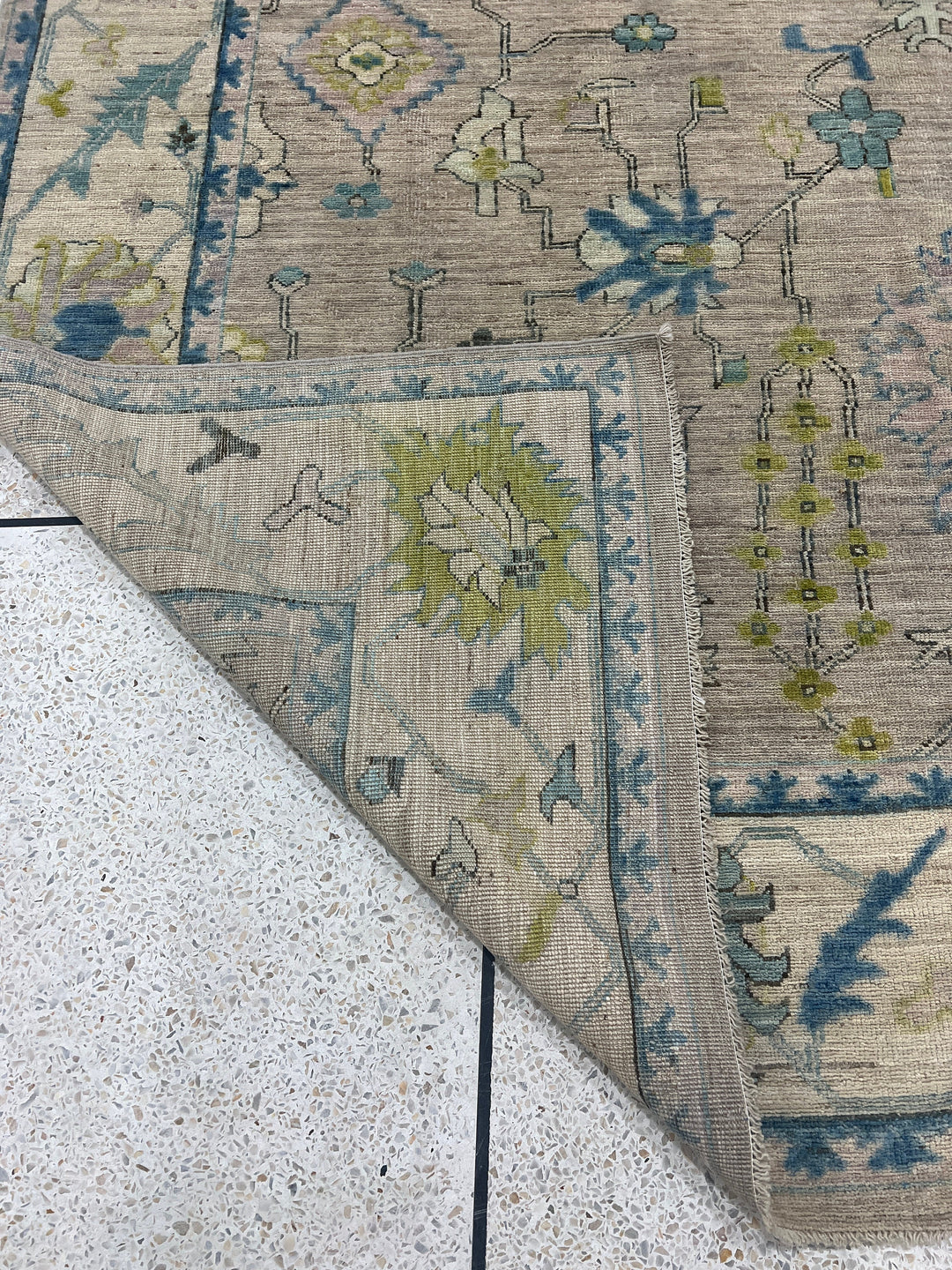 8X10 MUTED GRAY TURKISH OUSHAK HAND KNOTTED RUG-San Francisco Rugs--San Francisco Rugs