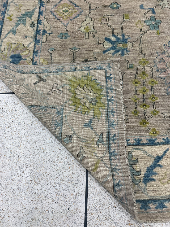 8X10 MUTED GRAY TURKISH OUSHAK HAND KNOTTED RUG-San Francisco Rugs--San Francisco Rugs