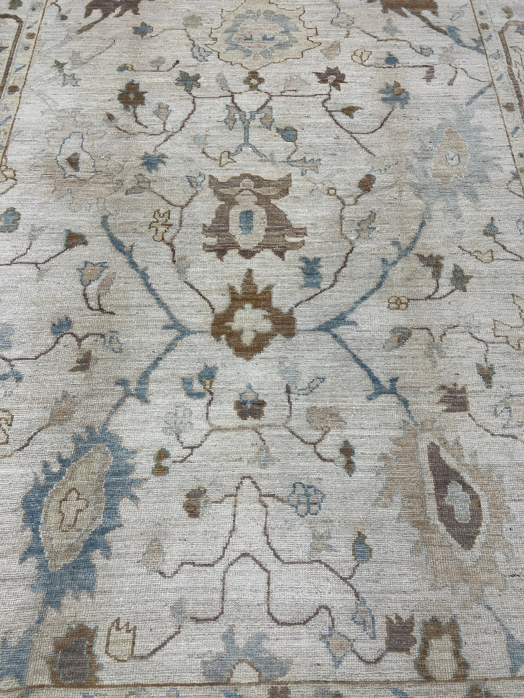 Brown 6x9 Ft Hand Knotted Turkish Oushak Rug - Exquisite Afghan Rug - Soft Wool Rug - Living Room Rug - Bedroom Rug - Kids Room, Office Rug-San Francisco Rugs--San Francisco Rugs
