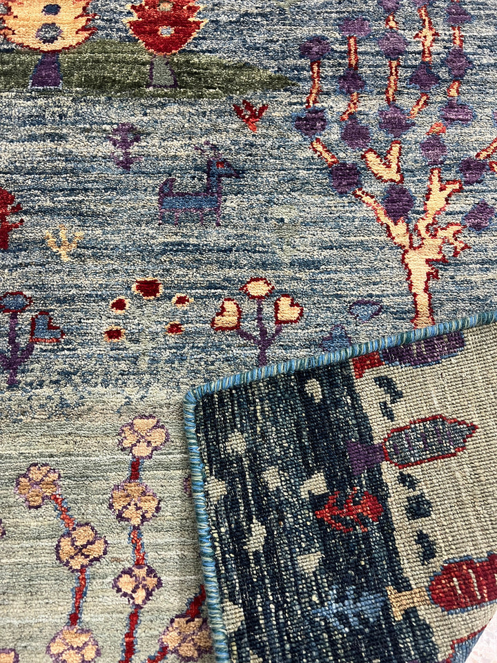 Green 2x3 Ft Hand Knotted Afghan Gabbeh Rug - Landscape Luri Gabbeh - Small Rug For Bathroom, Kitchen - Entryway Rug - Decorative Rugs-San Francisco Rugs--San Francisco Rugs