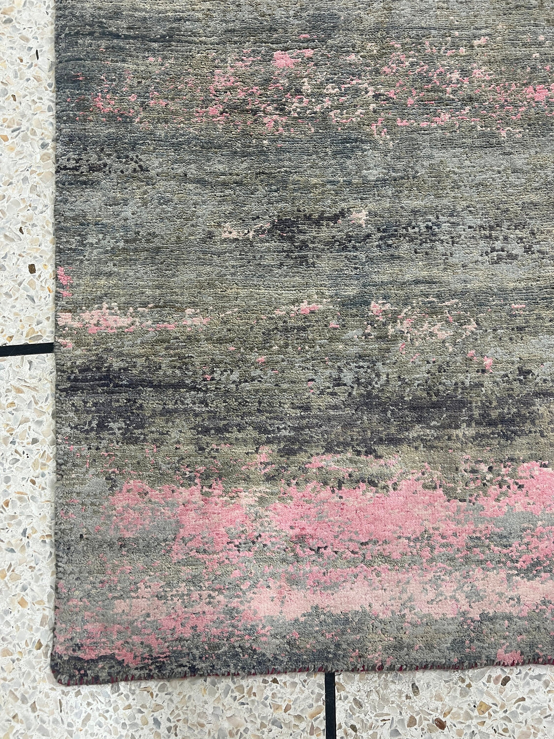 Abstract 2x3 Ft Hand Knotted Rug - Afghan Gabbeh Rug - Wool & Silk Handmade Rug - Small Office Rug - Decorative Area Rug - Entryway Rug-San Francisco Rugs--San Francisco Rugs
