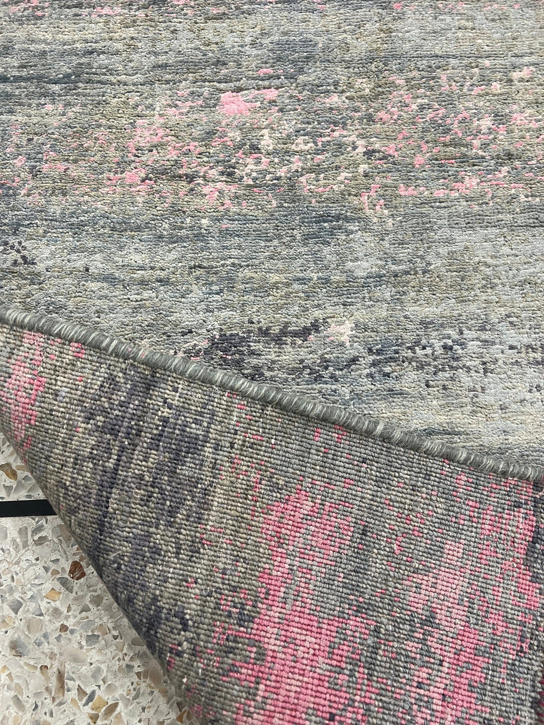 Abstract 2x3 Ft Hand Knotted Rug - Afghan Gabbeh Rug - Wool & Silk Handmade Rug - Small Office Rug - Decorative Area Rug - Entryway Rug-San Francisco Rugs--San Francisco Rugs