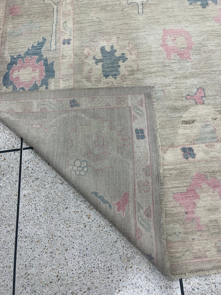 10x14 MUTED BEIGE HAND KNOTTED TURKISH OUSHAK RUG-San Francisco Rugs--San Francisco Rugs
