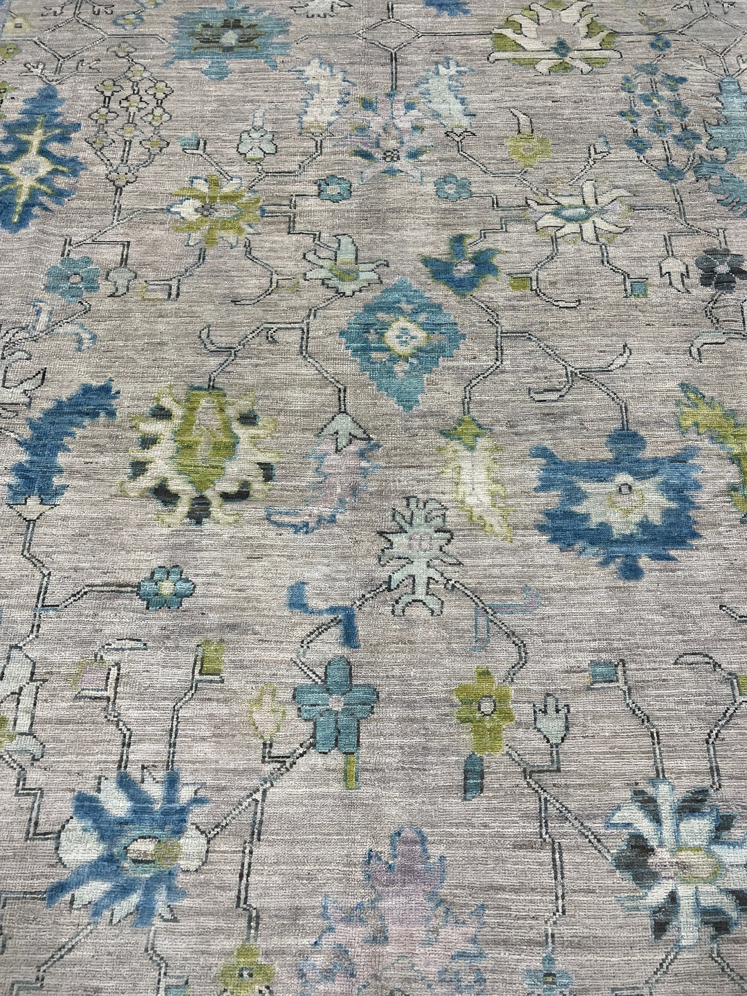 8X10 MUTED GRAY TURKISH OUSHAK HAND KNOTTED RUG-San Francisco Rugs--San Francisco Rugs