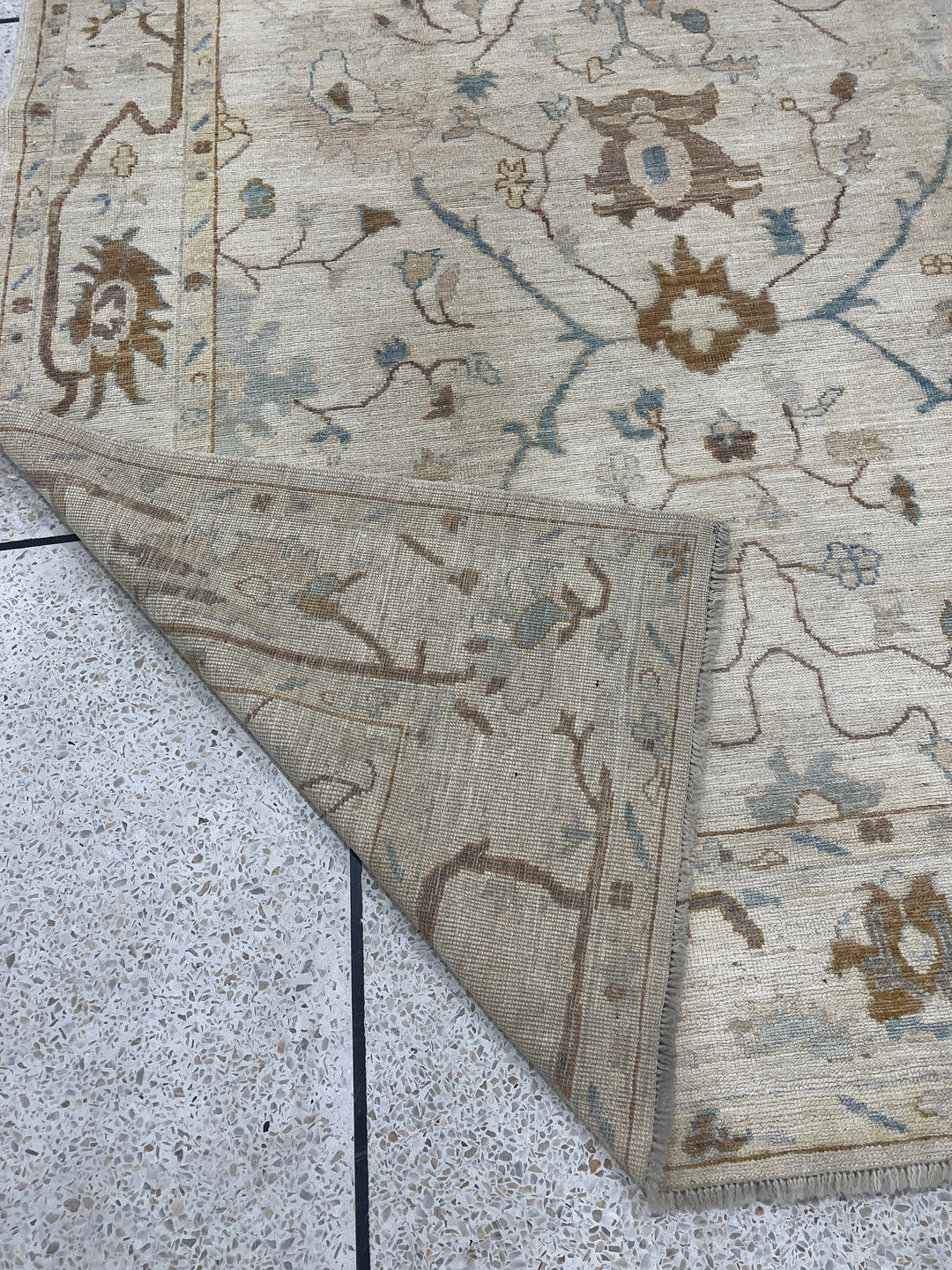 Brown 6x9 Ft Hand Knotted Turkish Oushak Rug - Exquisite Afghan Rug - Soft Wool Rug - Living Room Rug - Bedroom Rug - Kids Room, Office Rug-San Francisco Rugs--San Francisco Rugs