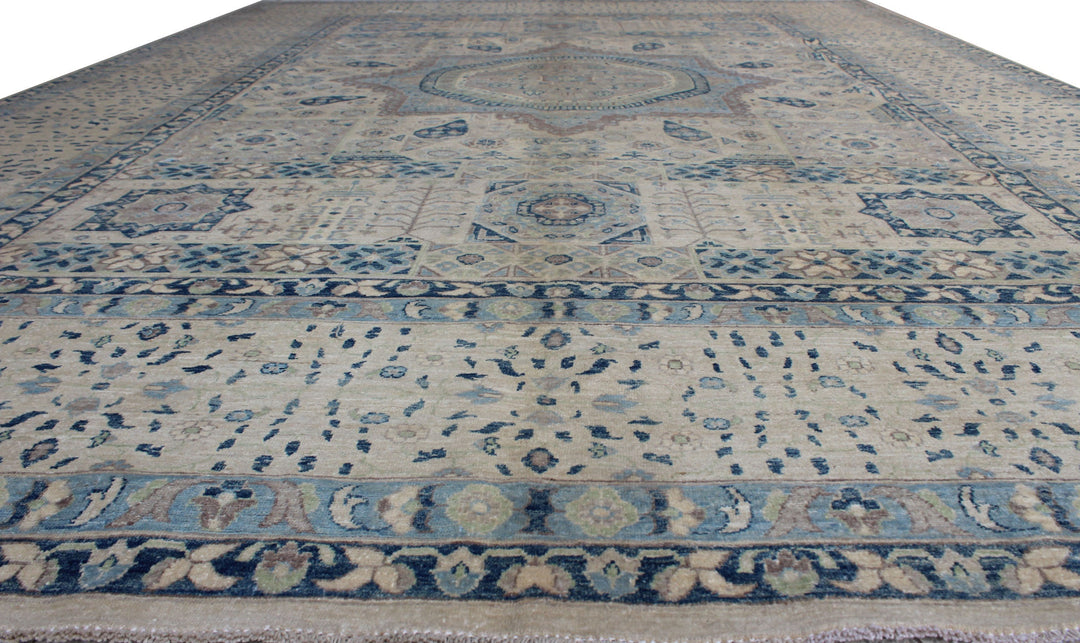 10x14 Ft BEIGE TURKISH MAMLUK HAND KNOTTED RUG-San Francisco Rugs--San Francisco Rugs