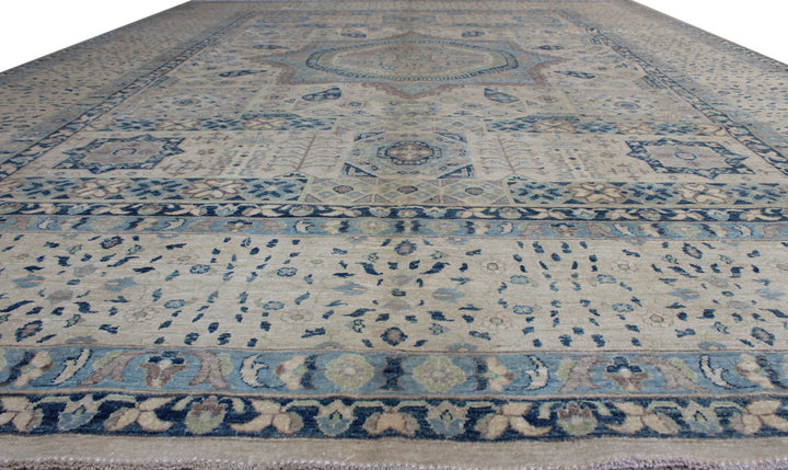 10x14 Ft BEIGE TURKISH MAMLUK HAND KNOTTED RUG-San Francisco Rugs--San Francisco Rugs