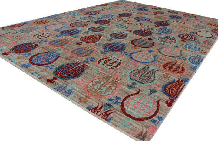 Gray 6x8 Ft Hand Knotted Transitional Rug - Afghan Wool Rug - Tribal Area Rug - 6x8 Office Rug - Small Bedroom Rug - Living Room Rug-San Francisco Rugs--San Francisco Rugs