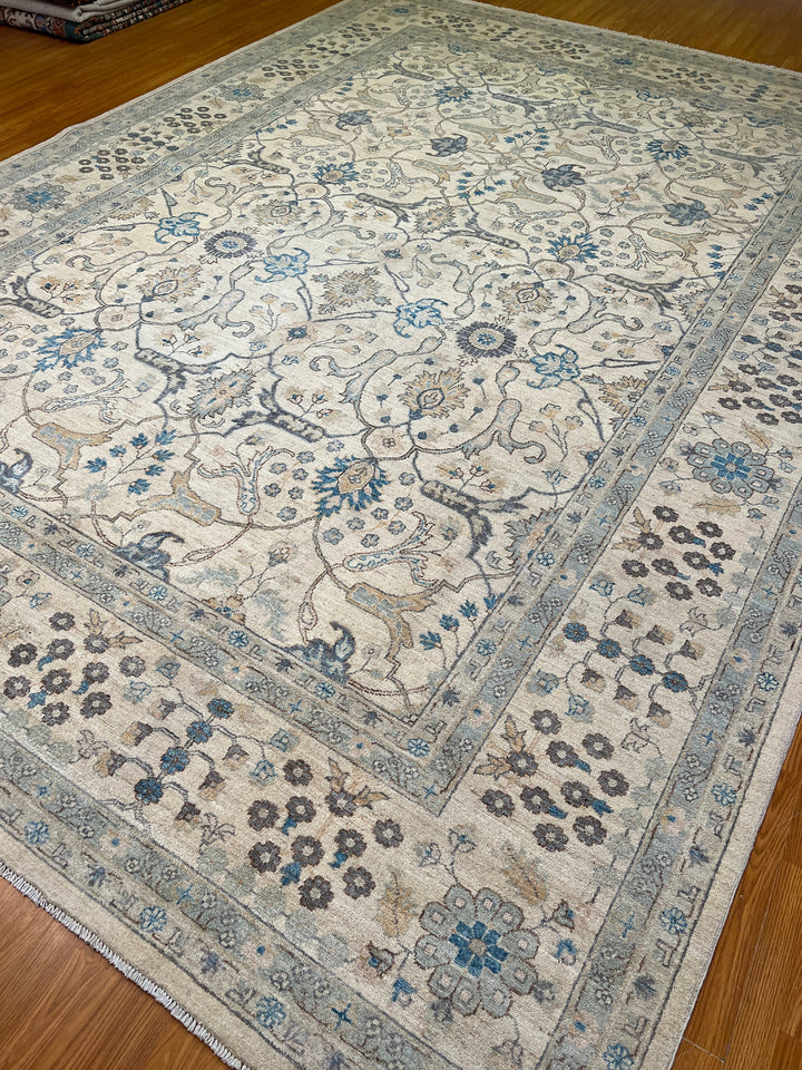 10x14 BEIGE HAND KNOTTED AFGHAN BIJAR RUG-San Francisco Rugs--San Francisco Rugs