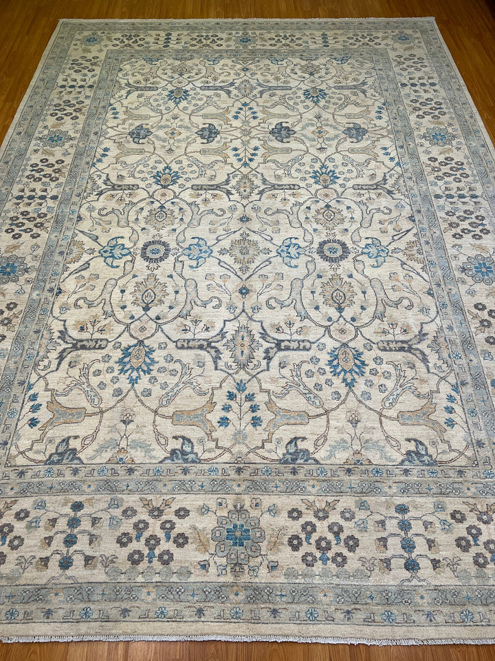 10x14 BEIGE HAND KNOTTED AFGHAN BIJAR RUG-San Francisco Rugs--San Francisco Rugs