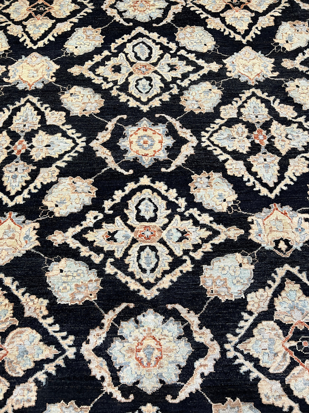 9X12 CHARCOAL BLACK HAND KNOTTED AFGHAN TRADITIONAL RUG-San Francisco Rugs--San Francisco Rugs