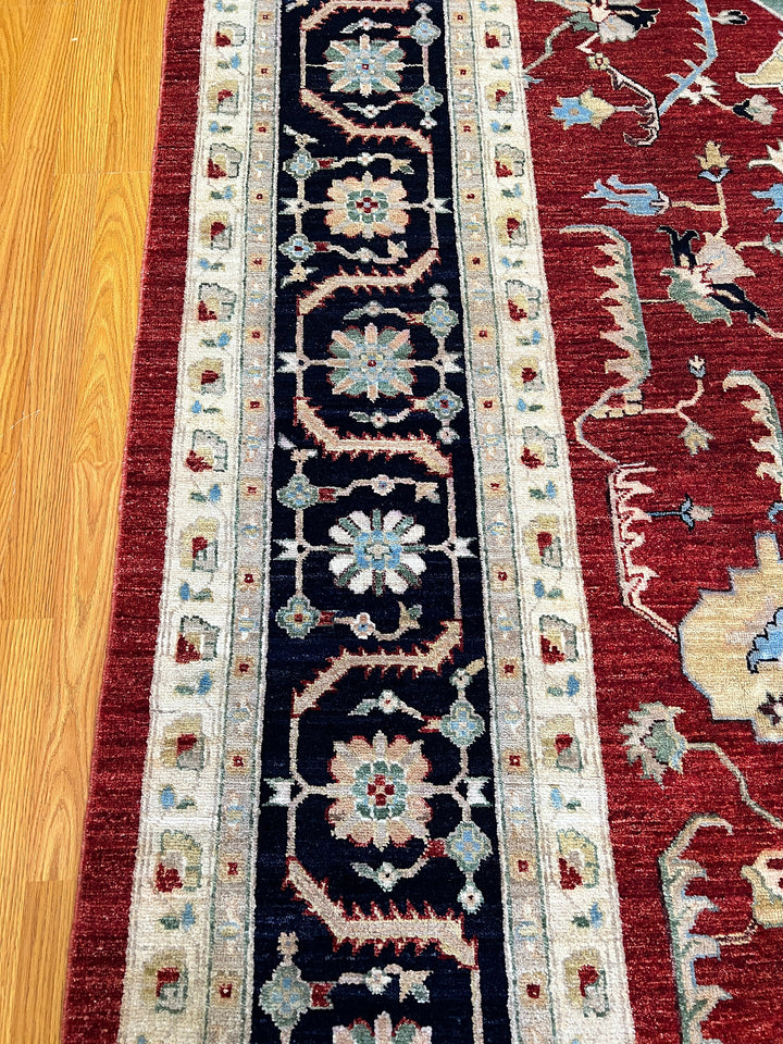 9X12 RED ARYANA AFGHAN HAND KNOTTED RUG-San Francisco Rugs--San Francisco Rugs
