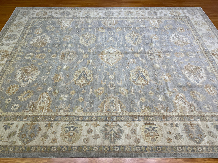 9X12 GRAY TURKISH OUSHAK HAND KNOTTED RUG-San Francisco Rugs--San Francisco Rugs