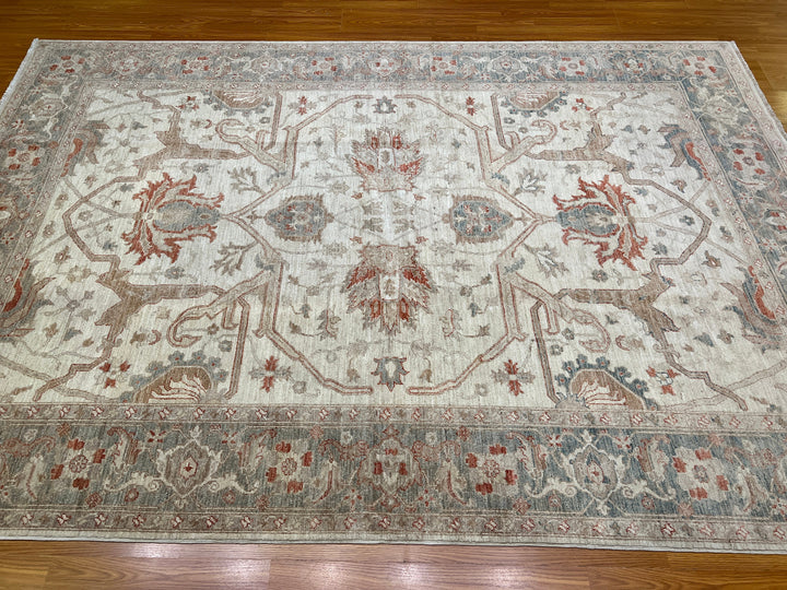 7X10 BEIGE BIJAR DESIGN HAND KNOTTED AFGHAN RUG-San Francisco Rugs--San Francisco Rugs