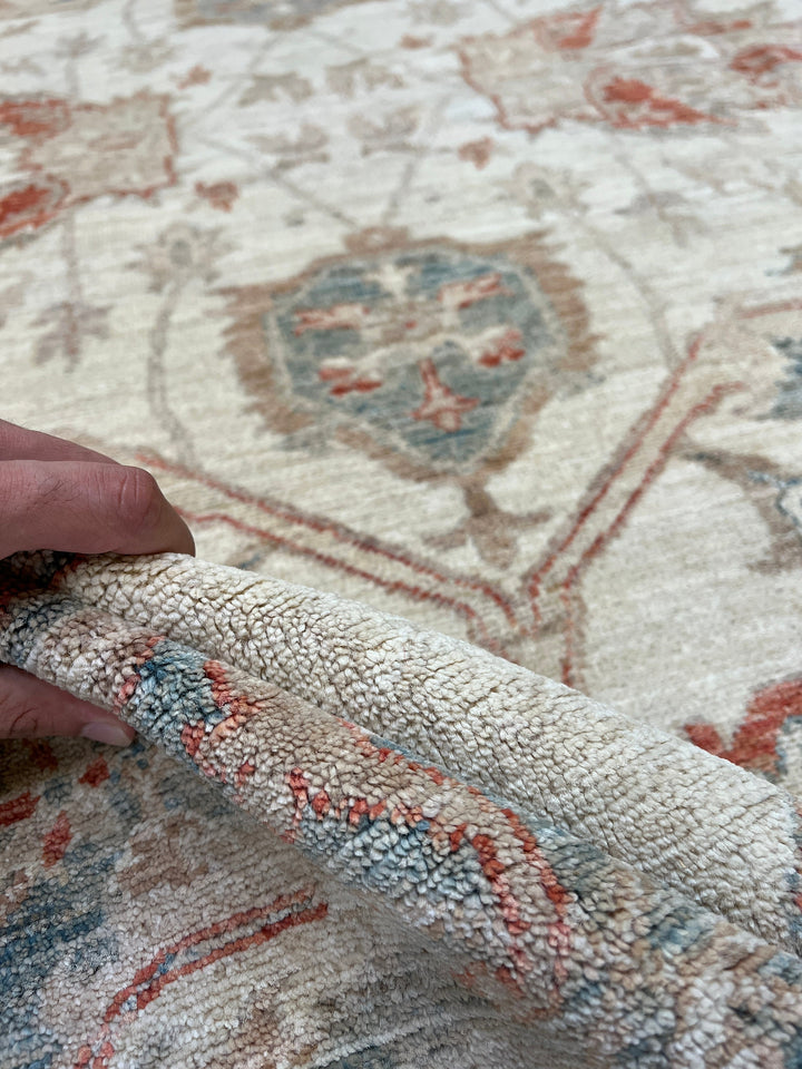 7X10 BEIGE BIJAR DESIGN HAND KNOTTED AFGHAN RUG-San Francisco Rugs--San Francisco Rugs