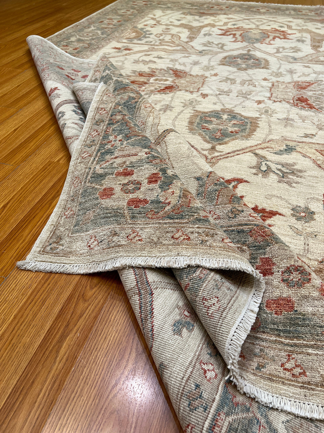 7X10 BEIGE BIJAR DESIGN HAND KNOTTED AFGHAN RUG-San Francisco Rugs--San Francisco Rugs