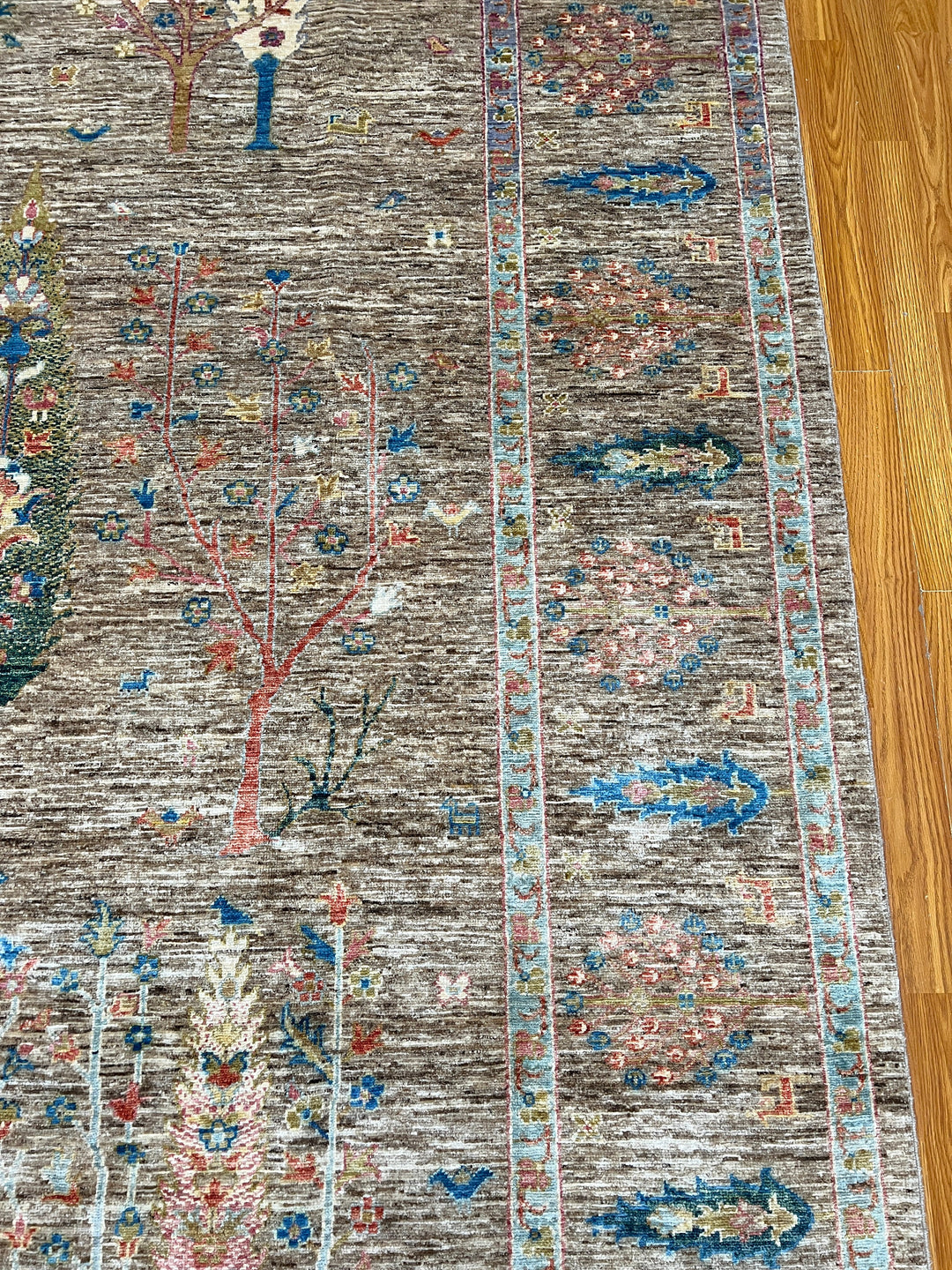 8X10 BROWN CYPRESS TREE HAND KNOTTED AFGHAN RUG-San Francisco Rugs--San Francisco Rugs
