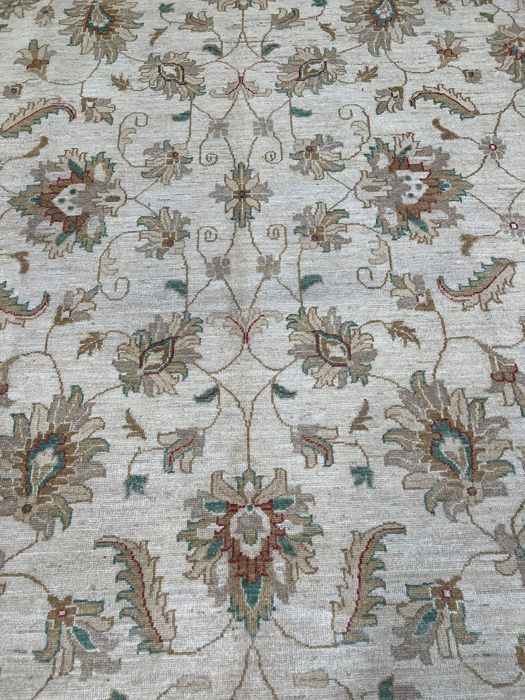 9x12 BEIGE FLORAL MAHAL DESIGN HAND KNOTTED RUG-San Francisco Rugs--San Francisco Rugs