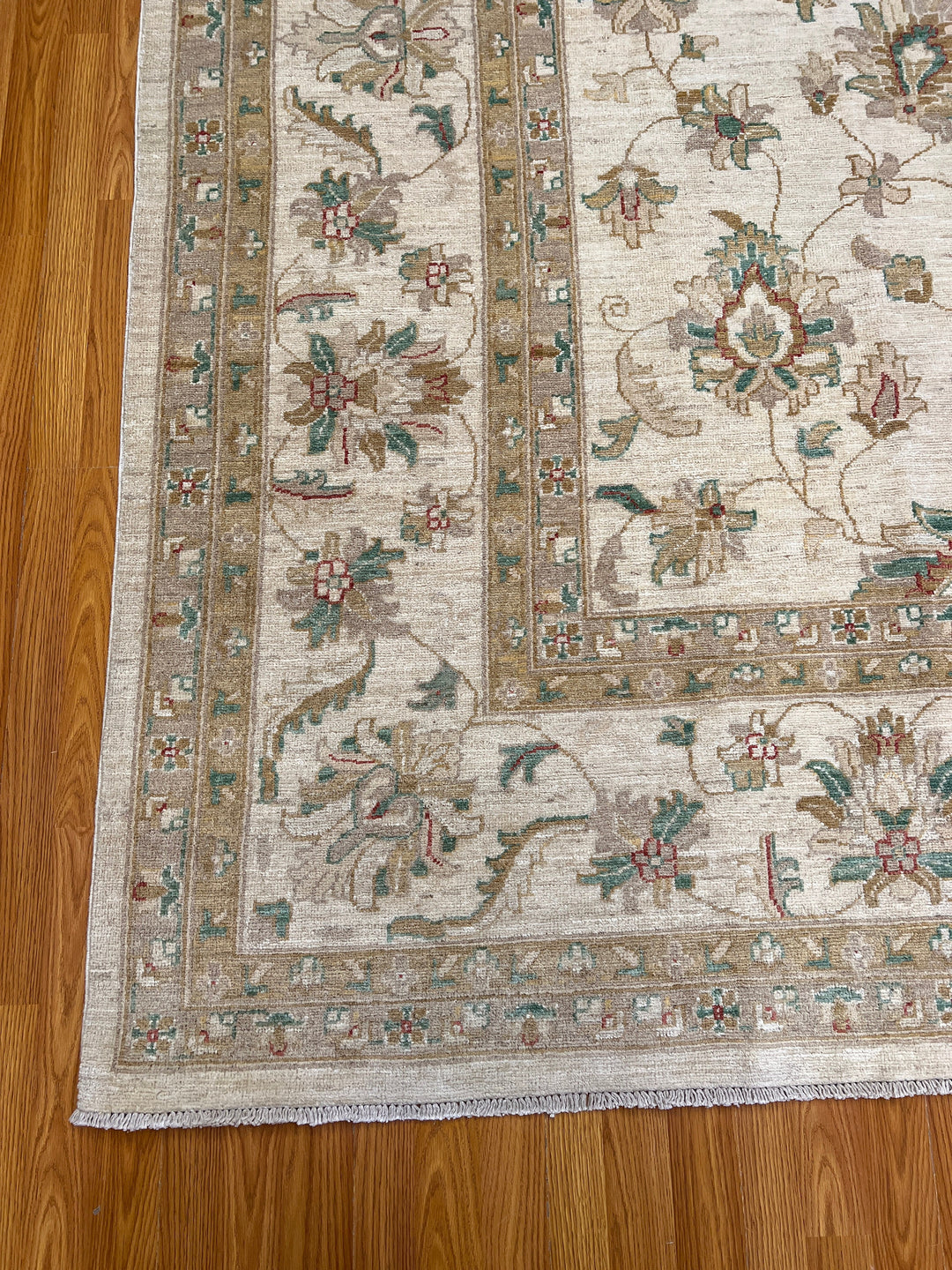 9x12 BEIGE FLORAL MAHAL DESIGN HAND KNOTTED RUG-San Francisco Rugs--San Francisco Rugs