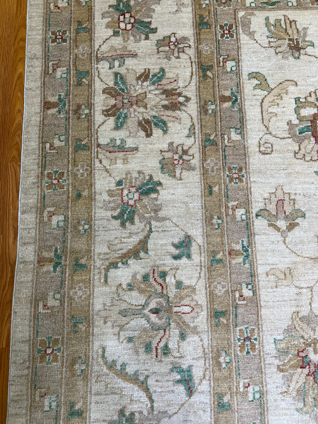 9x12 BEIGE FLORAL MAHAL DESIGN HAND KNOTTED RUG-San Francisco Rugs--San Francisco Rugs