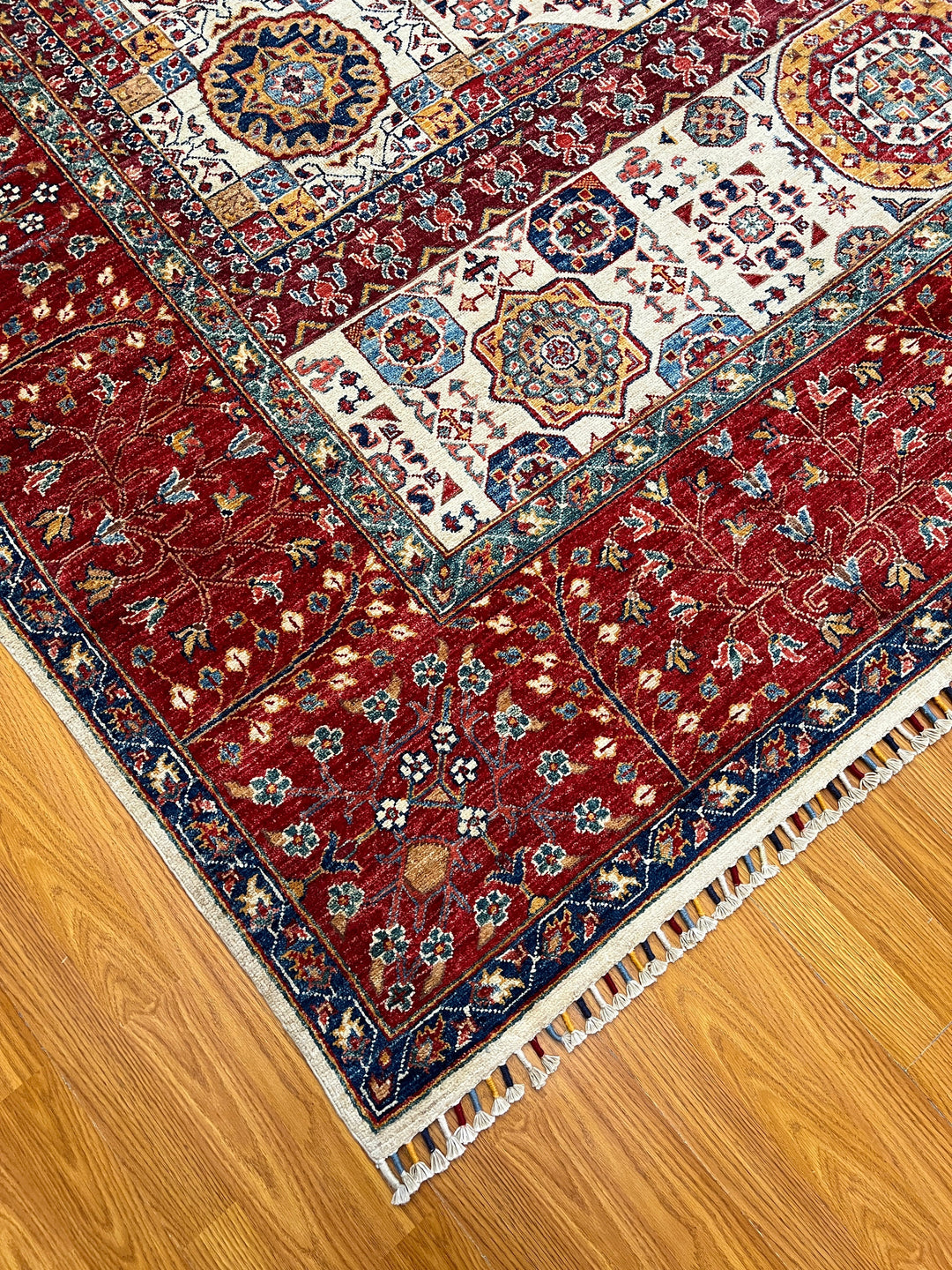 8X10 RED BEIGE MEDALLION HAND KNOTTED MAMLUK RUG-San Francisco Rugs--San Francisco Rugs