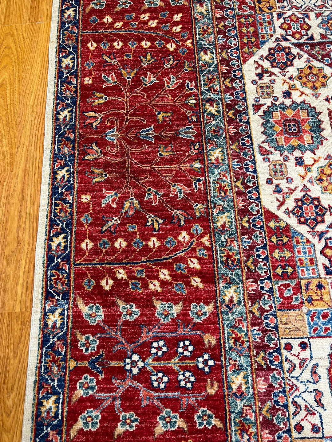 8X10 RED BEIGE MEDALLION HAND KNOTTED MAMLUK RUG-San Francisco Rugs--San Francisco Rugs