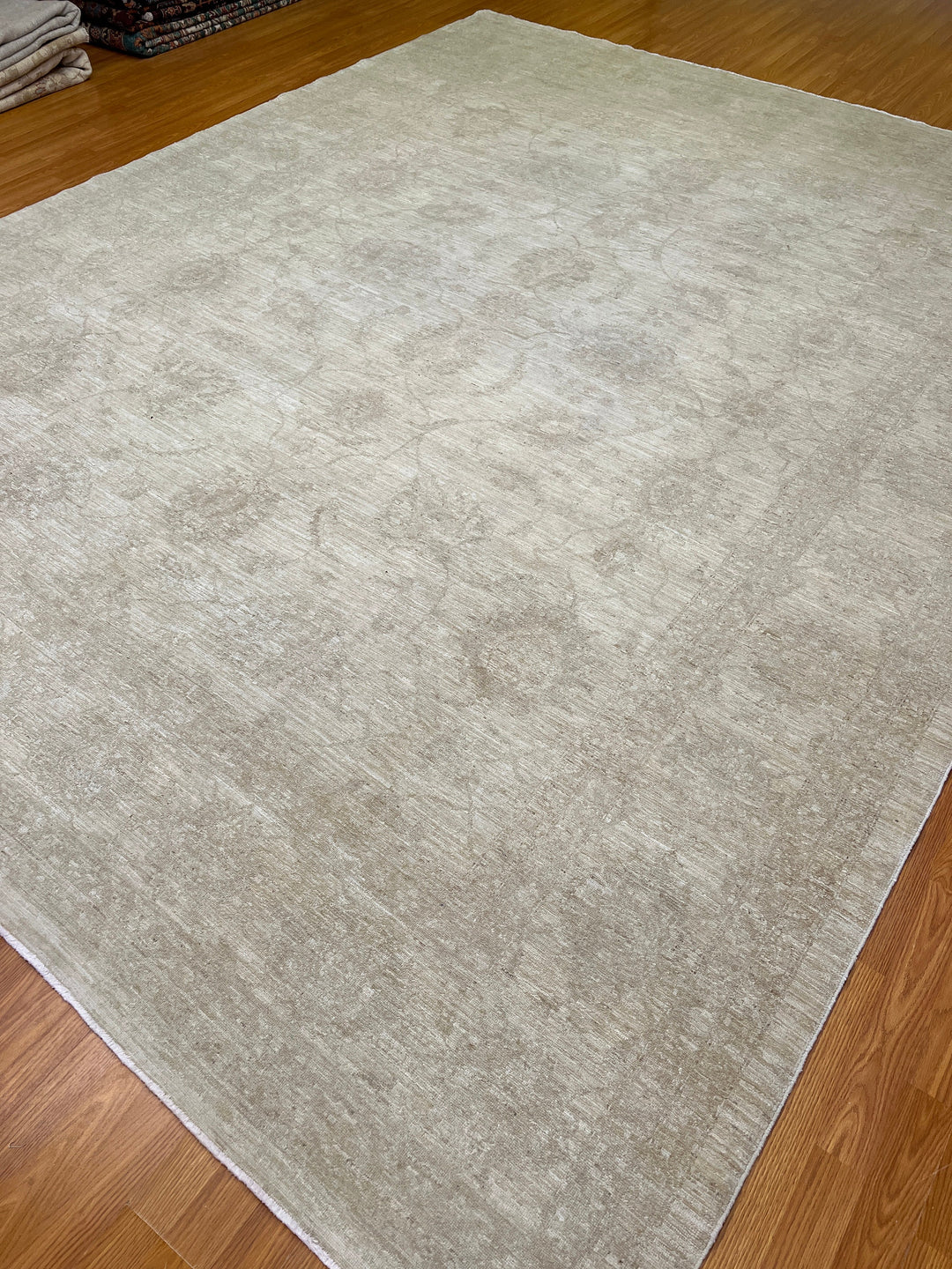 9X12 BEIGE VINTAGE HAND KNOTTED AFGHAN RUG-San Francisco Rugs--San Francisco Rugs