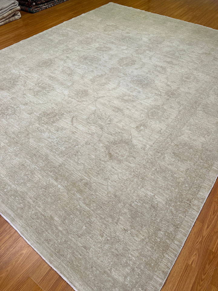 9X12 BEIGE VINTAGE HAND KNOTTED AFGHAN RUG-San Francisco Rugs--San Francisco Rugs
