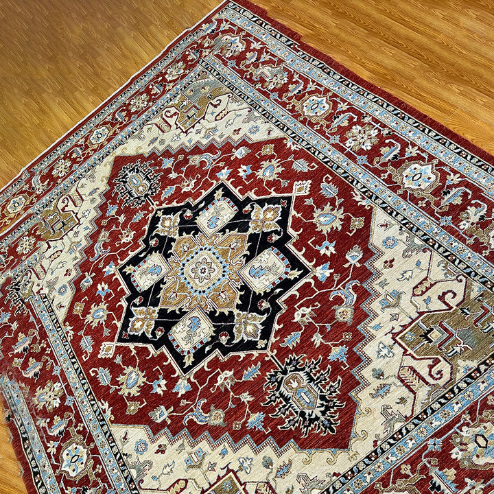 9X12 RED BEIGE SERAPI DESIGN HAND KNOTTED RUG-San Francisco Rugs--San Francisco Rugs