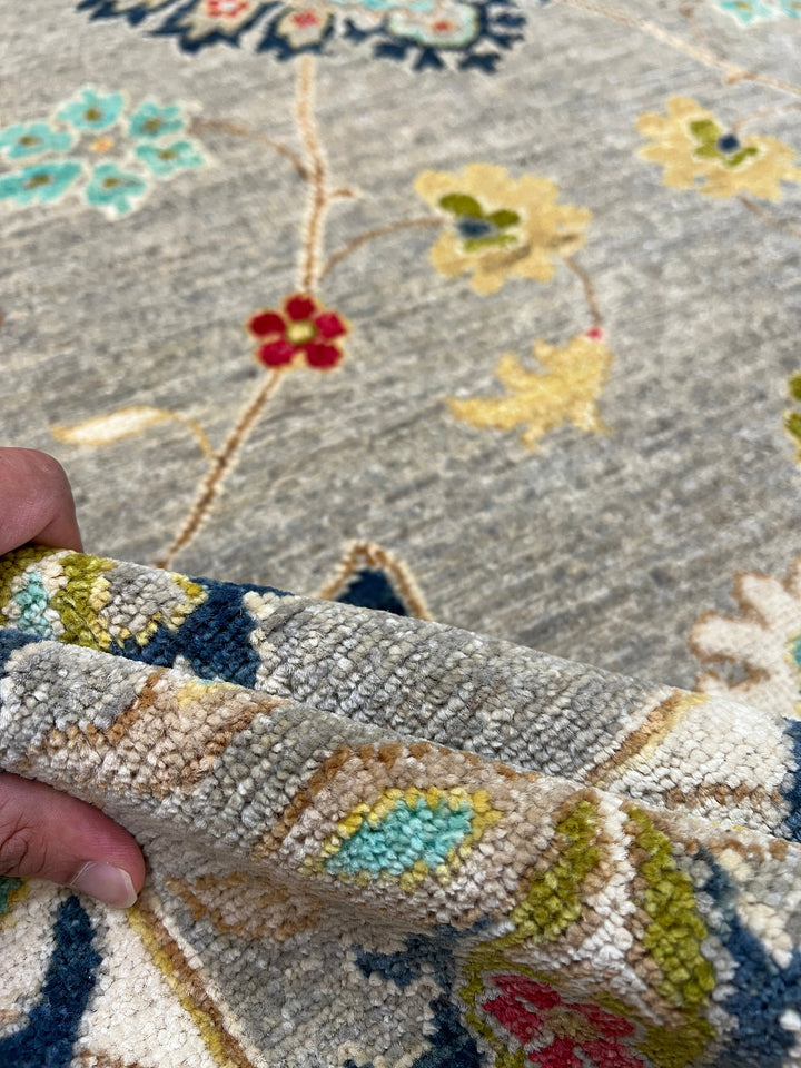 Gray 8x10 Ft Persian Suzani Rug - Hand Knotted Wool Rug - Area Rug For Bedroom - Dining Room Rug - Living Room Rug - Home Decor Rugs-San Francisco Rugs--San Francisco Rugs