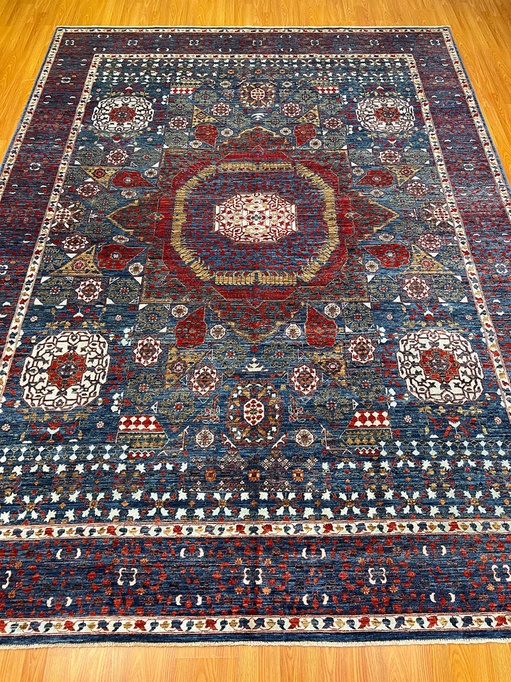 9X12 WOOL & SILK MULTICOLOR MAMLUK HAND KNOTTED RUG-San Francisco Rugs--San Francisco Rugs