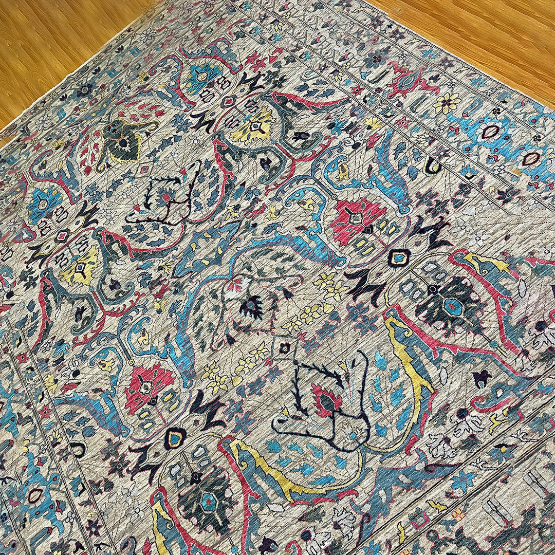 9X12 GRAY PASTEL BIJAR HAND KNOTTED AFGHAN RUG-San Francisco Rugs--San Francisco Rugs