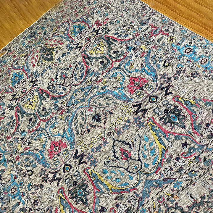 9X12 GRAY PASTEL BIJAR HAND KNOTTED AFGHAN RUG-San Francisco Rugs--San Francisco Rugs
