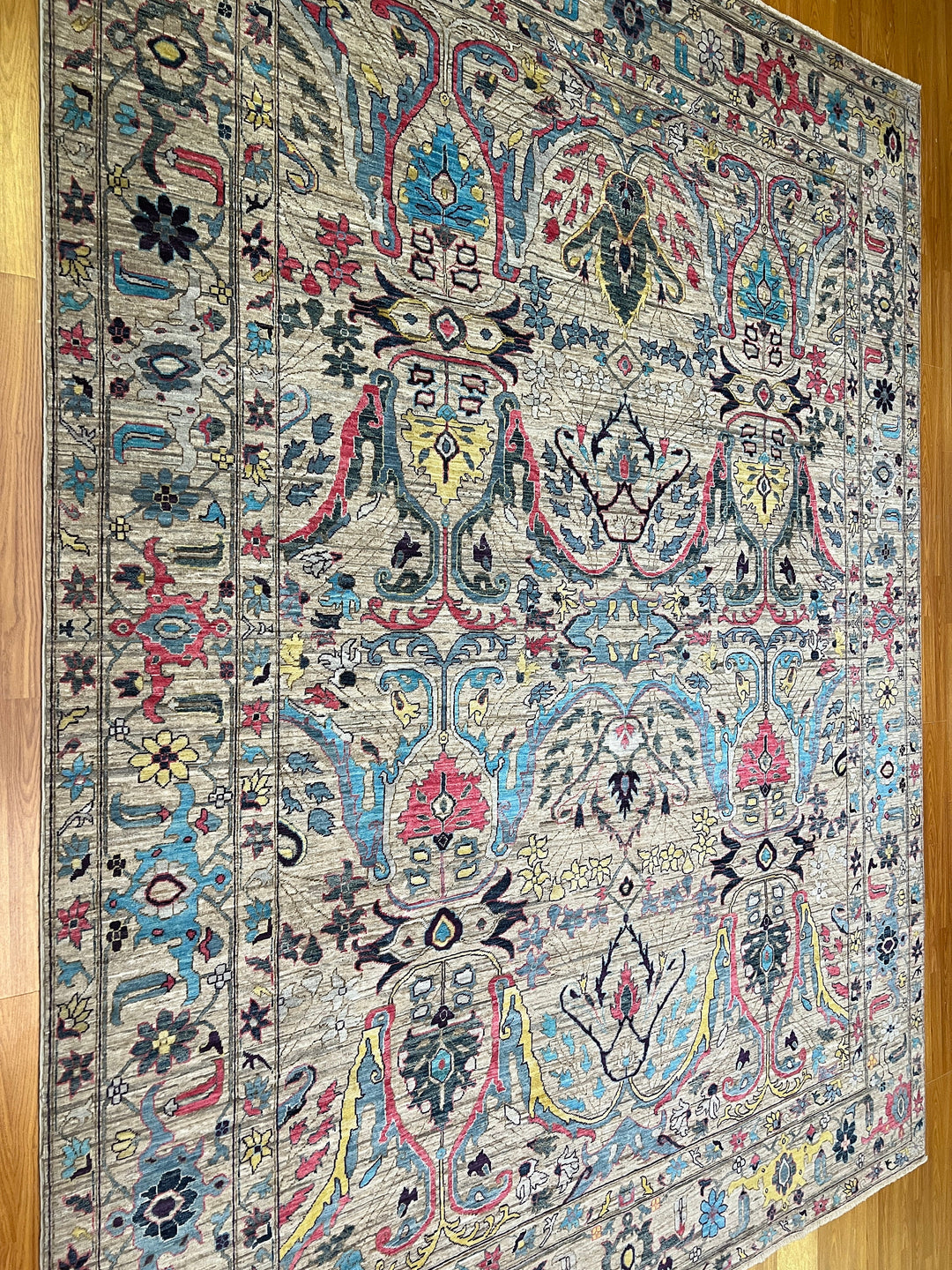 9X12 GRAY PASTEL BIJAR HAND KNOTTED AFGHAN RUG-San Francisco Rugs--San Francisco Rugs