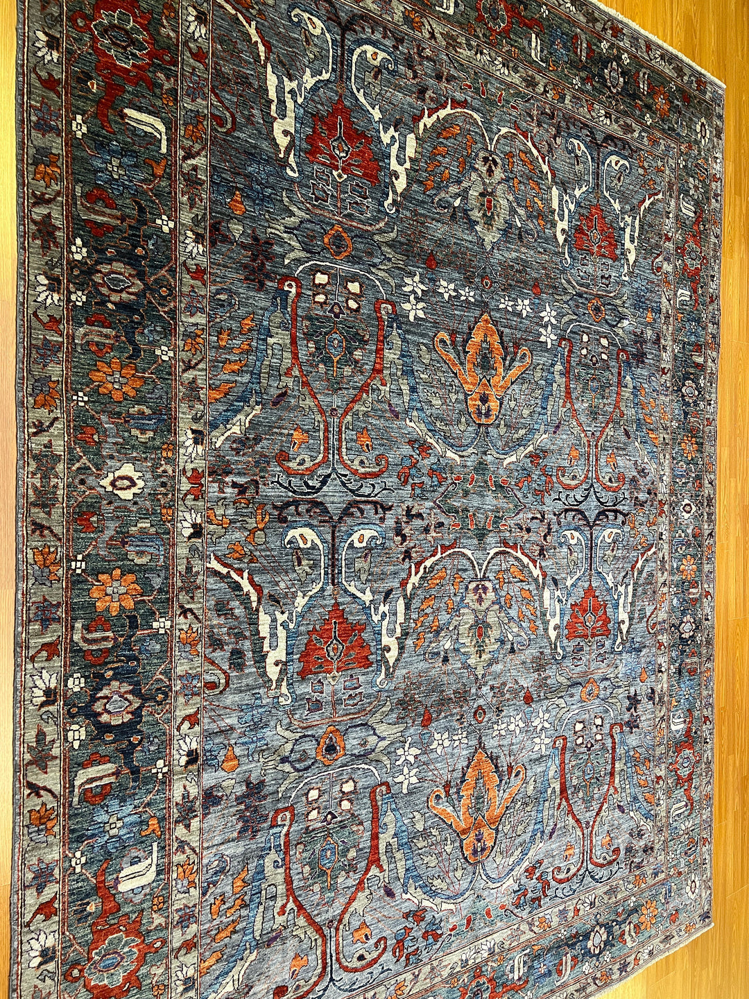 9X12 GRAY GREEN BIJAR TRADITIONAL HAND KNOTTED RUG-San Francisco Rugs--San Francisco Rugs