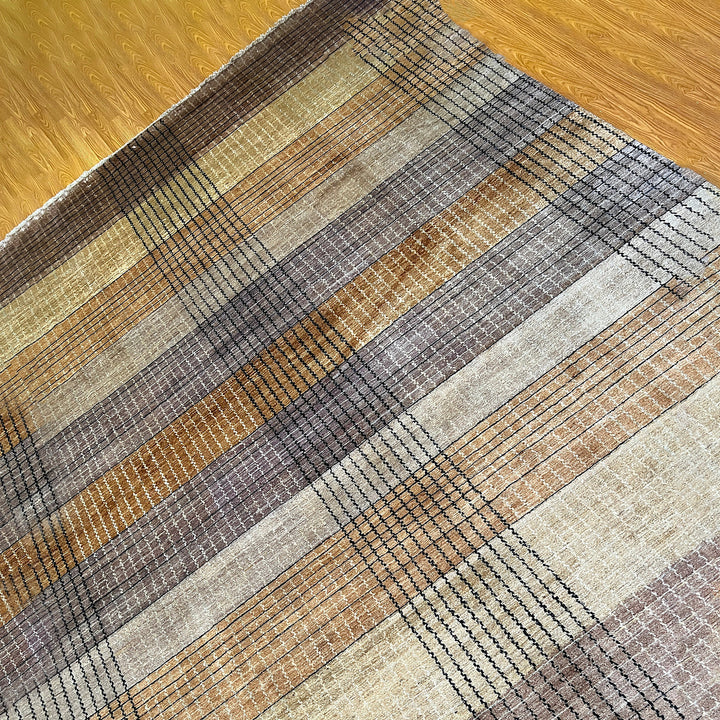 8X10 BROWN GOLD MOROCCAN HAND KNOTTED RUG-San Francisco Rugs--San Francisco Rugs