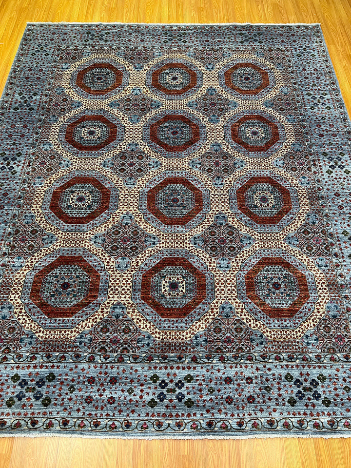 Gray-Brown 8x10 Ft Hand Knotted Rug - Handmade Mamluk Rug - Soft Wool Rug - 9x12 Bedroom Rug - Geometric Design Rug - Home Decor Rugs-San Francisco Rugs--San Francisco Rugs