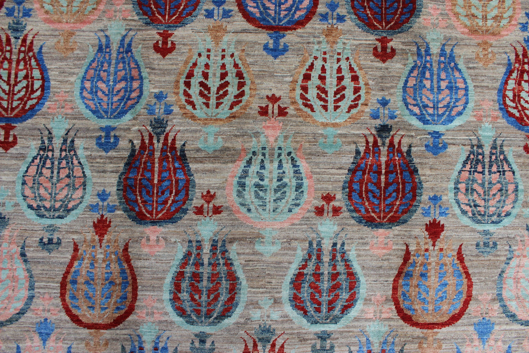 Gray 6x8 Ft Hand Knotted Transitional Rug - Afghan Wool Rug - Tribal Area Rug - 6x8 Office Rug - Small Bedroom Rug - Living Room Rug-San Francisco Rugs--San Francisco Rugs