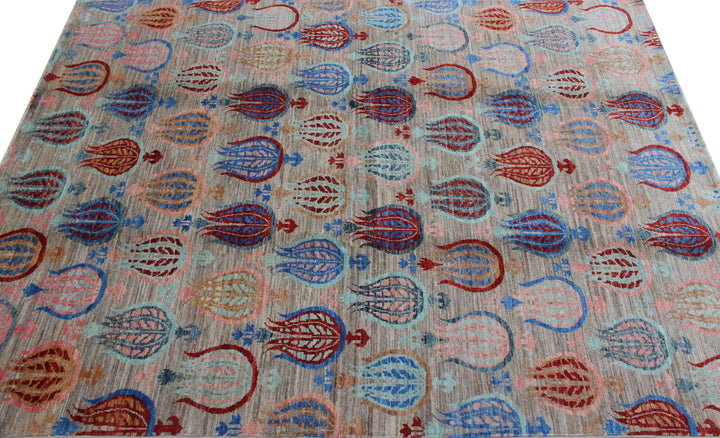 Gray 6x8 Ft Hand Knotted Transitional Rug - Afghan Wool Rug - Tribal Area Rug - 6x8 Office Rug - Small Bedroom Rug - Living Room Rug-San Francisco Rugs--San Francisco Rugs