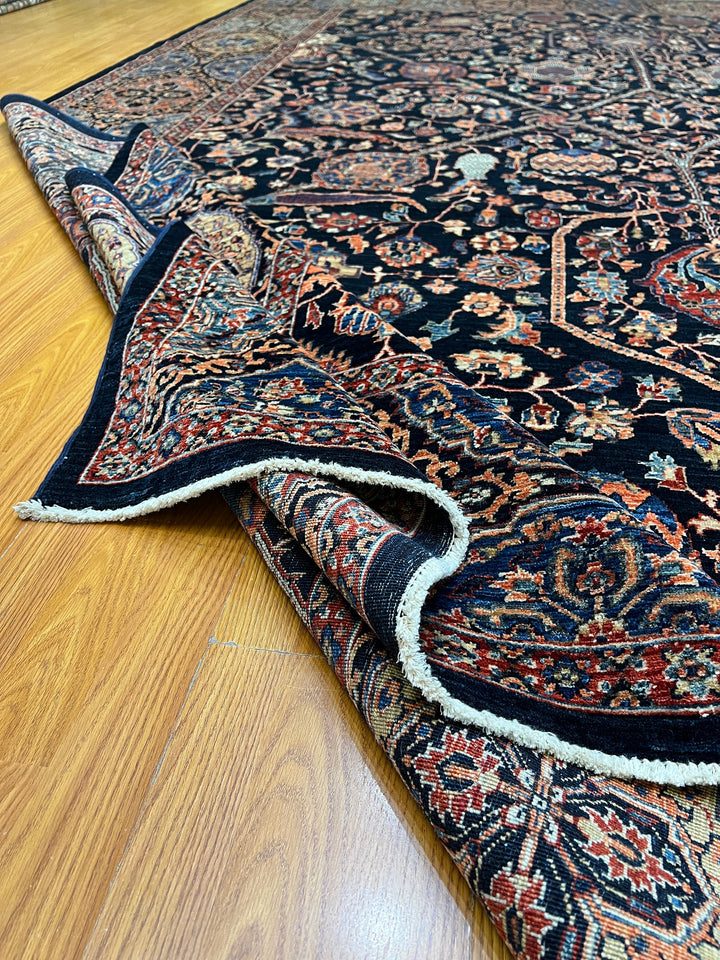 9X12 NAVY BLUE FINE QUALITY HAND KNOTTED AFGHAN RUG-San Francisco Rugs--San Francisco Rugs