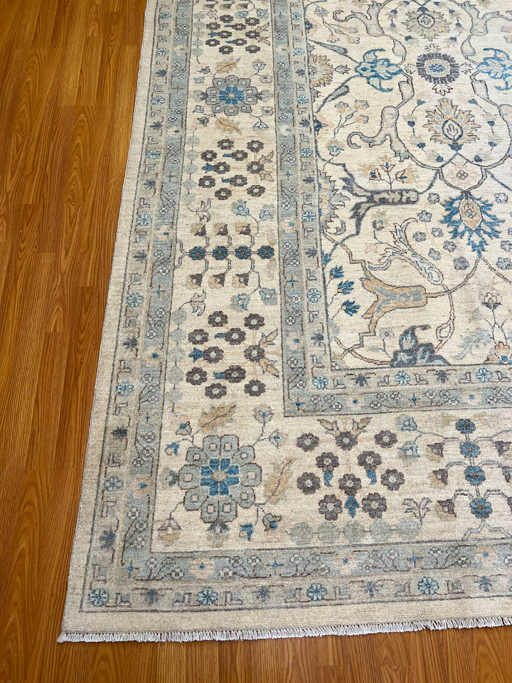 10x14 BEIGE HAND KNOTTED AFGHAN BIJAR RUG-San Francisco Rugs--San Francisco Rugs