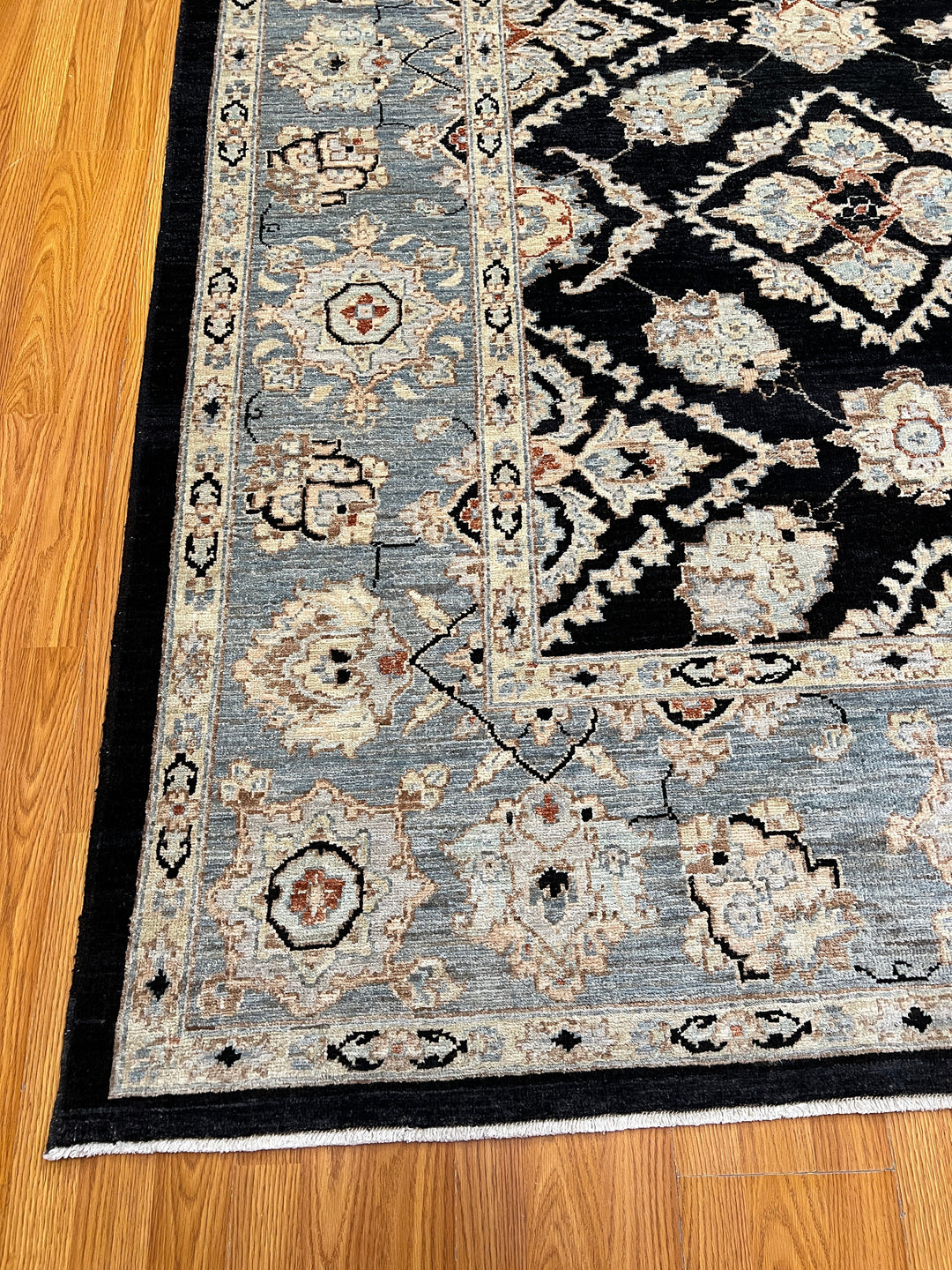 9X12 CHARCOAL BLACK HAND KNOTTED AFGHAN TRADITIONAL RUG-San Francisco Rugs--San Francisco Rugs