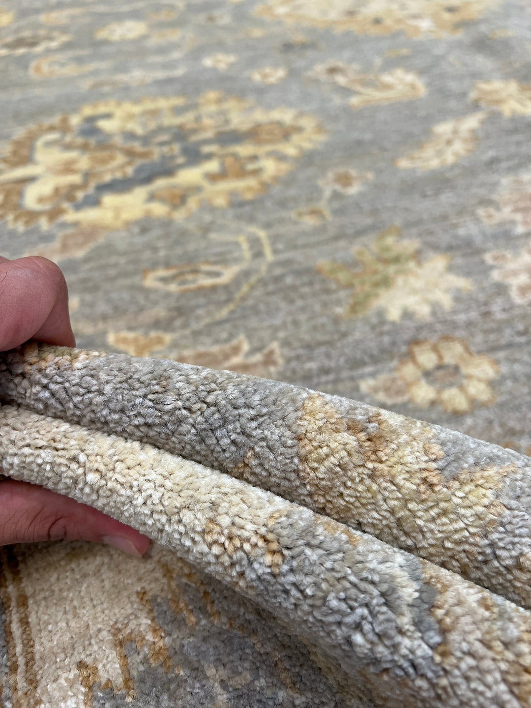 9X12 GRAY TURKISH OUSHAK HAND KNOTTED RUG-San Francisco Rugs--San Francisco Rugs